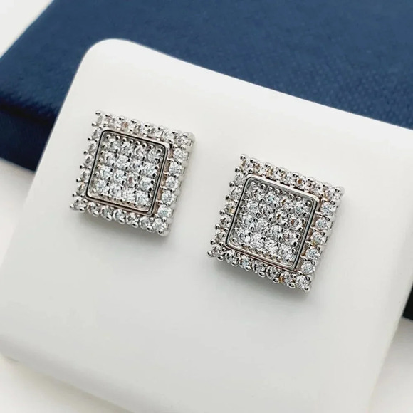 "925 Sterling Silver Plated CZ Earrings, EVBRS441 - Picture 2 of 10